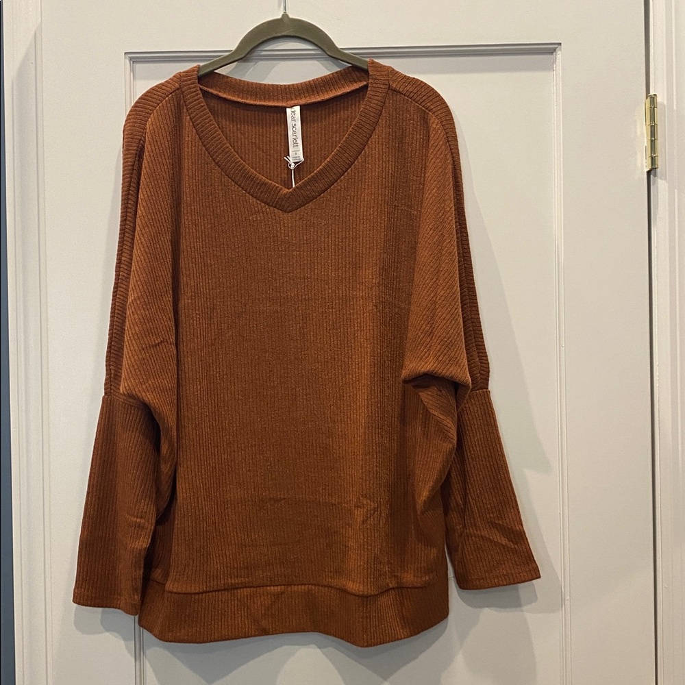 NWT Dear Scarlett Rust Open Front Cardigan and shirt set size small - Picture 5 of 7